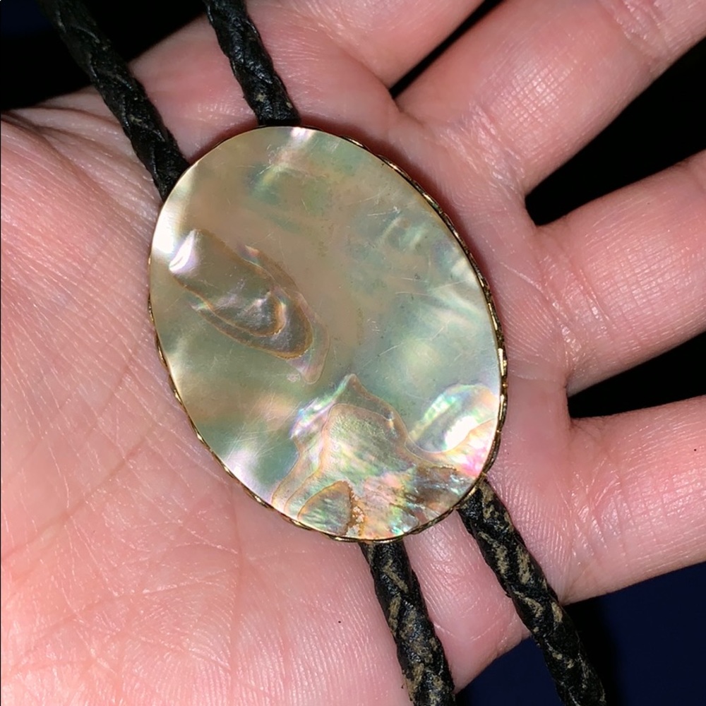 Vintage leather cowboy BOLO tie